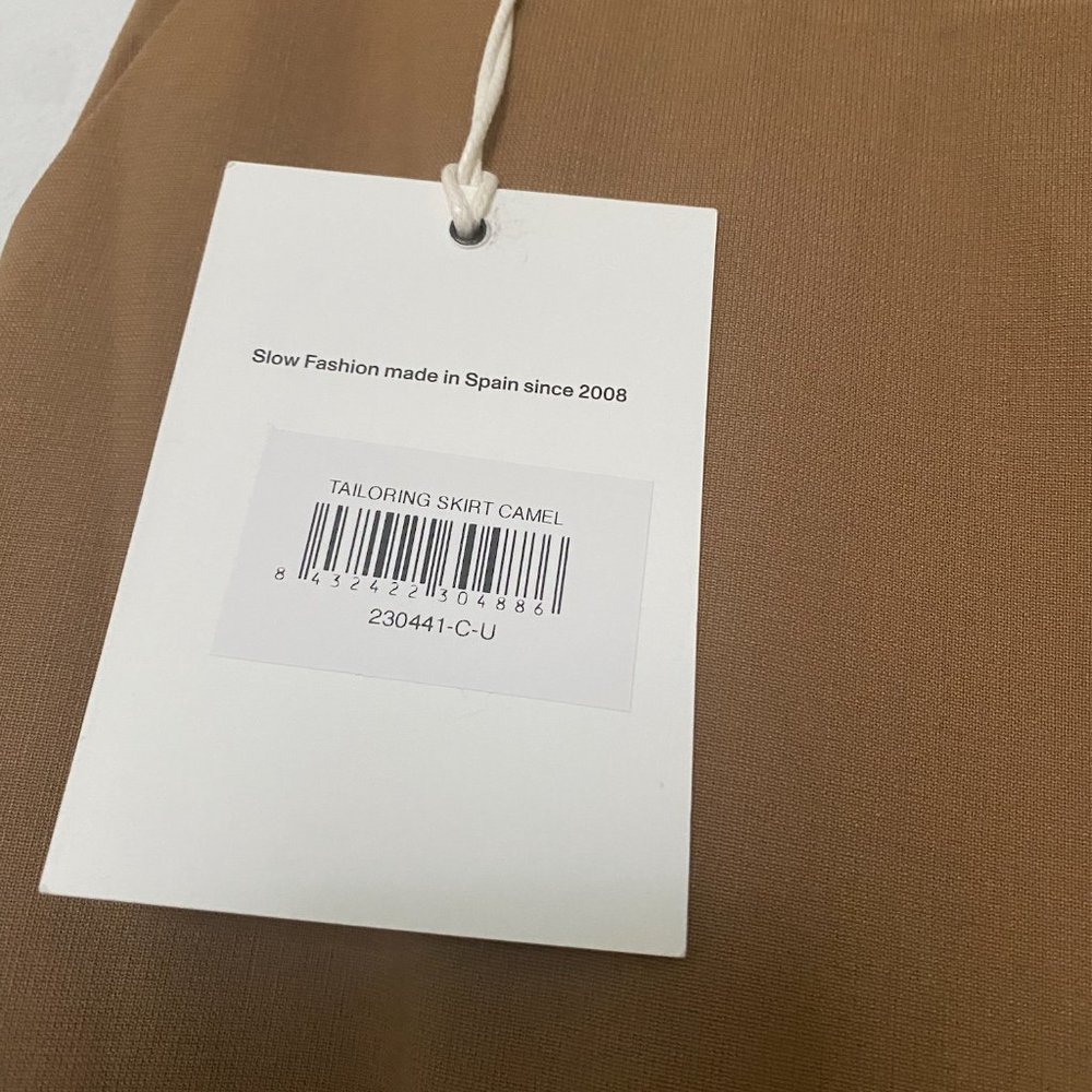 NWT Cordera Straight Tailoring deconstructed Asymmetrical Skirt Camel - Picture 4 of 13